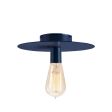12" Ellington Flush Mount, 705-Navy, Shown with Nostalgic Edison-Style 1910 Era 60 Watt Light Bulb