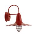 16" Seaside Wall Sconce, 400-Barn Red, WGG-Wire Guard, RIB-Ribbed Glass