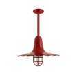 16" Seaside Nautical LED, 400-Barn Red, CGG-Standard Cast Guard, RIB-Ribbed Glass