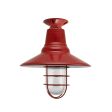 12" Aero Nautical LED, 400-Barn Red, WGG-Wire Guard, RIB-Ribbed Glass
