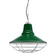 14" Aero Studio Light, 307-Emerald Green, Wire Cage, 975-Galvanized, SBK-Standard Black Cord
