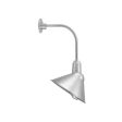14" Fire Chief Nautical LED, 975-Galvanized, CGG-Standard Cast Guard, FST-Frosted Glass, G13 Gooseneck Arm