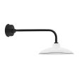 14" Marathon LED, 250-Porcelain White, G8 Gooseneck Arm, 150-Black