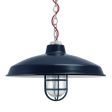 16" Marathon Nautical LED, 705-Navy, CGG-Standard Cast Guard, RIB-Ribbed Glass, TRD-Red Cloth Cord