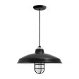 16" Marathon Nautical LED, 100-Black, CGG-Standard Cast Guard, FST-Frosted Glass, CSB-Black Cloth Cord