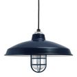 16" Marathon Nautical LED, 705-Navy, CGG-Standard Cast Guard, RIB-Ribbed Glass, CSB-Black Cloth Cord