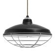 16" Marathon LED, 100-Black, Wire Cage, 975-Galvanized, CSBG-Black & Gold Cloth Cord