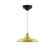 12" Marathon LED, 997-Natural Raw Brass, CSBG-Black & Gold Cloth Cord, Canopy in 100-Black