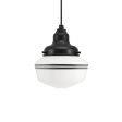 Primary LED Schoolhouse, 100-Black, Small Opaque Glass, Double Painted Band, Standard Black Cord