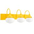 Primary 3-Light Schoolhouse Vanity Light, Opaque Glass, 500-Buttery Yellow Mounting and Fitter Finish