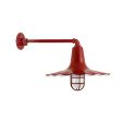 16" Seaside Nautical LED, 400-Barn Red, CGG-Standard Cast Guard, FST-Frosted Glass, G1 Straight Arm
