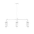 Alliance 3-Light Chandelier, 200-White, Topless Shade, WGG-Wire Guard, RIB-Ribbed Glass