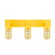 Industrial Guard LED Triple Vanity Light, 500-Buttery Yellow, CGG-Standard Cast Guard, RIB-Ribbed Glass