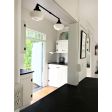 Primary Schoolhouse 2-Light Chandelier, Large Opaque, 106-Matte Black, 18" Arms, 12" Stems, Standard Beehive Canopy | Photo Courtesy of Voth Barrall Design