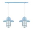 Insider 2-Light Chandelier, 715-Delphite, Warehouse Shade, CGG-Standard Cast Guard, FST-Frosted Glass, CSW-White Cloth Cord