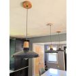 14" Shade in 705-Navy, Ash Wood, Grey Cloth Cord, Ash Canopy | Photo Courtesy of Homeowner