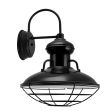 16" Laramie LED Sconce, 100-Black, Wire Cage