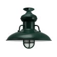 16" Laramie Nautical LED, 300-Dark Green, TGG-Heavy Duty Cast Guard, FST-Frosted Glass