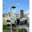 14" Seaside Industrial Guard Post Mount, 975-Galvanized, Frosted Glass, 8ft Smooth Burial Pole, 975-Galvanized | Photo Courtesy of Restaurant Owner
