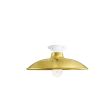 12" Sinclair, 997-Natural Raw Brass, Mounting in 200-White, Shown with Nostalgic Edison-Style Victorian 40 Watt Light Bulb
