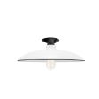 16" Sinclair, 250-Porcelain White, Mounting in 150-Black, Shown with Nostalgic Edison-Style 1910 Era 40 Watt Light Bulb