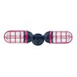 Atomic Topless Double Industrial Guard Sconce, 705-Navy, CGG-Standard Cast Guard, 490-Magenta, RIB-Ribbed Glass
