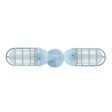 Atomic Topless LED Double Industrial Guard Sconce, 715-Delphite, CGG-Standard Cast Guard, FST-Frosted Glass