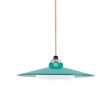 12" Conoco LED, 390-Teal, CSGW-Gold & White Cloth Cord, Flat Lens