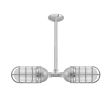 Industrial Loft LED Double Pendant, 975-Galvanized, CGG-Standard Cast Guard, FST-Frosted Glass