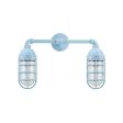 Double Market LED Industrial Guard Sconce, 715-Delphite Blue, Topless Shade, CGG-Standard Cast Guard, CLR-Clear Glass