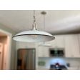 14" Sinclair Stem & Loop Pendant, 250-White, Putty Cotton Twist, 12" Stem, Nickel Knob Switch | Photo Courtesy of Homeowner