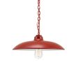 14" Sinclair, 400-Barn Red, CSRW-Red & White Cloth Cord, Nostalgic Edison-Style 1910 Era 60 Watt Light Bulb