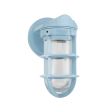 Industrial Static Sconce, 715-Delphite Blue, TGG-Heavy Duty Cast Guard, RIB-Ribbed Glass