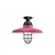 12" Bridgeport LED, 490-Magenta, WGG-Wire Guard, 100-Black, RIB-Ribbed Glass, Mounting in 100-Black
