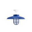 12" Bridgeport LED, 700-Royal Blue, CGG-Standard Cast Guard, RIB-Ribbed Glass, Mounting in 200-White