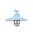 14" Bridgeport, 765-Porcelain Delphite, CGG-Standard Cast Guard, 150-Black, FST-Frosted Glass