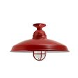 16" Bridgeport LED, 400-Barn Red, CGG-Standard Cast Guard, FST-Frosted Glass