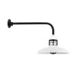 14" Brisbane, 200-White, Guard in 100-Black, CLR-Clear Glass, G8 Gooseneck Arm, Mounting in 100-Black