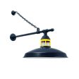 16" Brisbane, 705-Navy, Guard in 500-Buttery Yellow, RIB-Ribbed Glass, G65 Gooseneck Arm