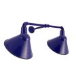 Dual Arm Fire Chief Sign Light, 14" Shades, 710-Cobalt Blue PTMP