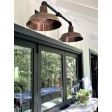 The Original™ Dual Arm Sign Light, 14" Shades, 996-Weathered Copper, 12" Arm, 106-Matte Black, Heavy Duty Backing Plate | Customer Submission