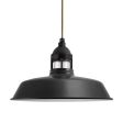16" Sydney LED, 100-Black, CLR-Clear Glass, CSBG-Black & Gold Cloth Cord