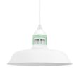 16" Sydney LED, 200-White, Guard in 311-Jadite, RIB-Ribbed Glass, CSW-White Cloth Cord