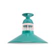 16" Wallaby, 390-Teal, Guard in 480-Blush Pink, RIB-Ribbed Glass