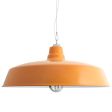 28" The Original™ Studio Light, 495-Sherbet Orange, TGG-Heavy Duty Cast Guard, 975-Galvanized, CLR-Clear Glass, SWH-Standard White Cord