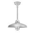 16" Bridgeport LED, 975-Galvanized, CGG-Standard Cast Guard, FST-Frosted Glass, Hang Straight Canopy