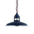 14" Brisbane LED, 705-Navy, CLR-Clear Glass, CSR-Red Cloth Cord