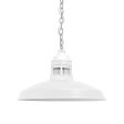 16" Brisbane, 200-White, RIB-Ribbed Glass, Mounting in 975-Galvanized, CSW-White Cloth Cord