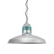 16" Brisbane LED, 390-Teal, Guard in 975-Galvanized, CLR-Clear Glass, Mounting in 975-Galvanized, CSBG-Black & Gold Cloth Cord