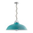 20" Chicago, 390-Teal, CGG-Standard Cast Guard, 975-Galvanized, FST-Frosted Glass, CSBG-Black & Gold Cloth Cord, Mounting in 975-Galvanized